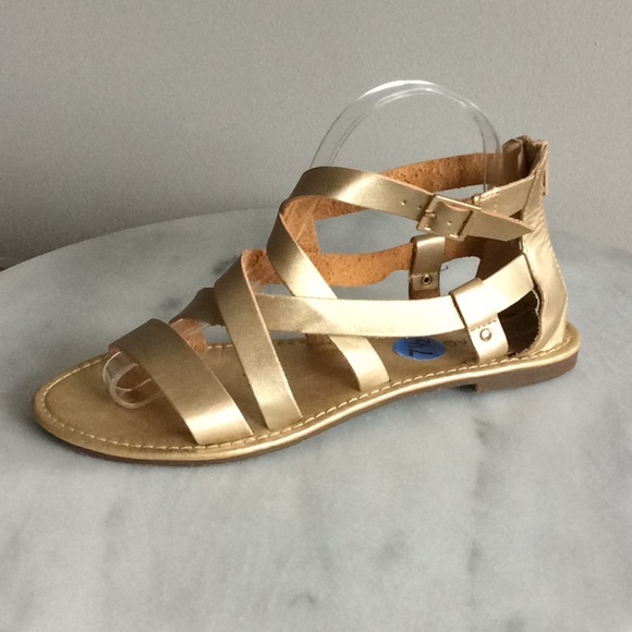 RAMPAGE SHELDON GLADIATOR GOLD LEATHER SANDALS 7,5 - Picture 4 of 8